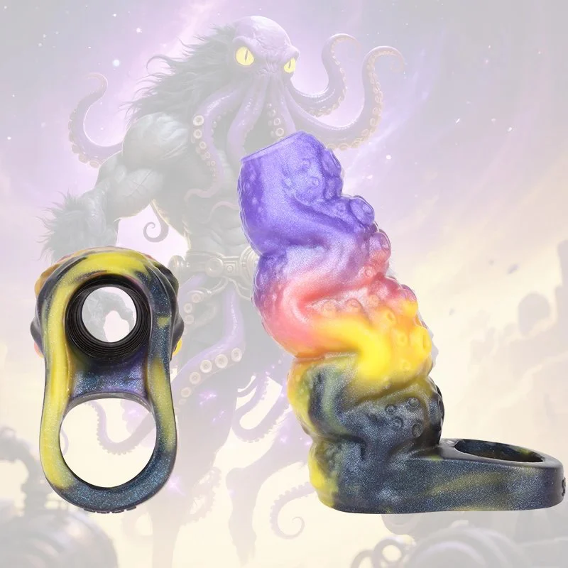 Double Opening Fantasy Series Male Penis Extender Liquid Silicone Penis Condom Effective Enlargement