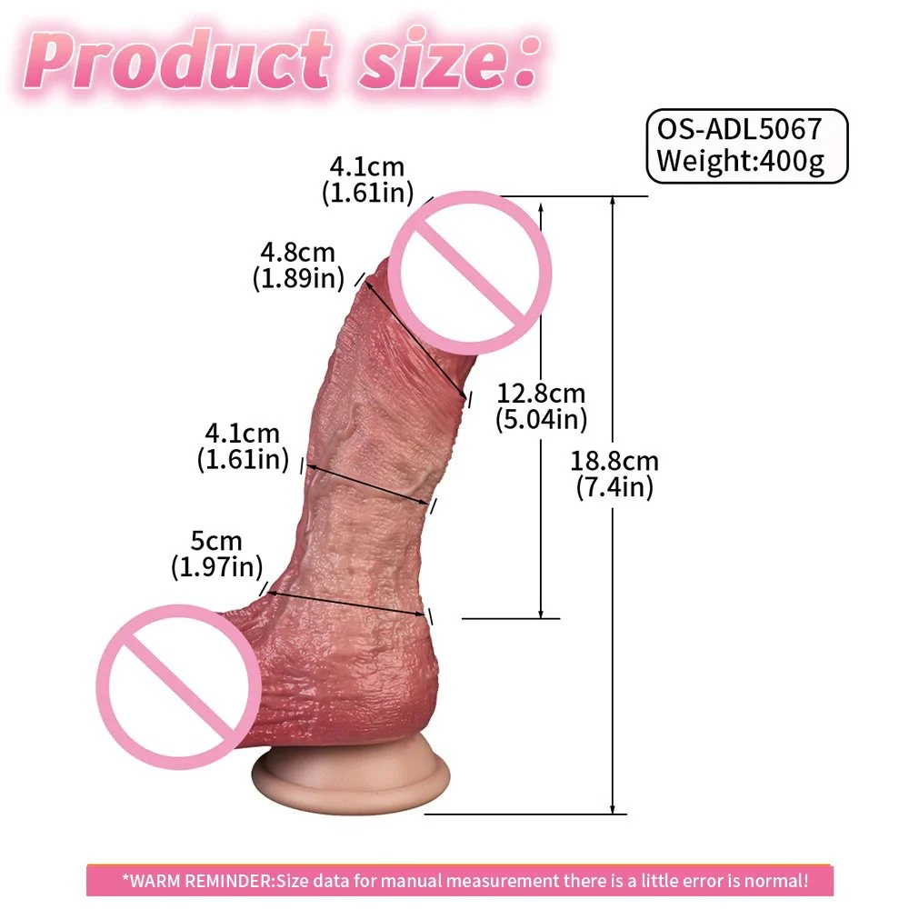 Experience a Realistic and Silicone Dildo Double-layer Craft Design with Suction Cups at the Bottom of the Adult Toys