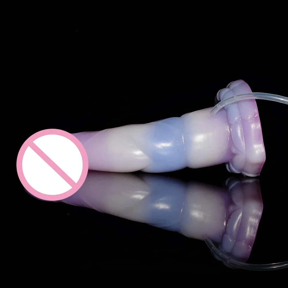 8 Inch Silicone Animal Dildo Fake Penis Ejaculating Fantasy Dildo Squirting Function Anal Plug for Men Colorful Sex Toy