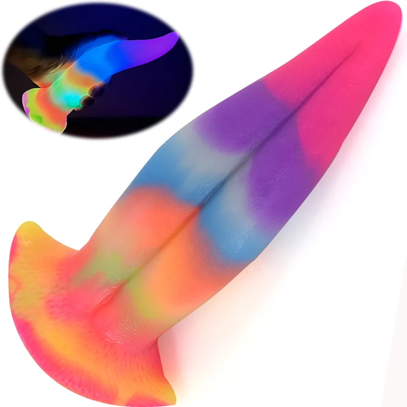 8 Inch Tongue Shaped Dildo Monster Dildo Sex Tool Erotic Silicone Sex Toy for Women