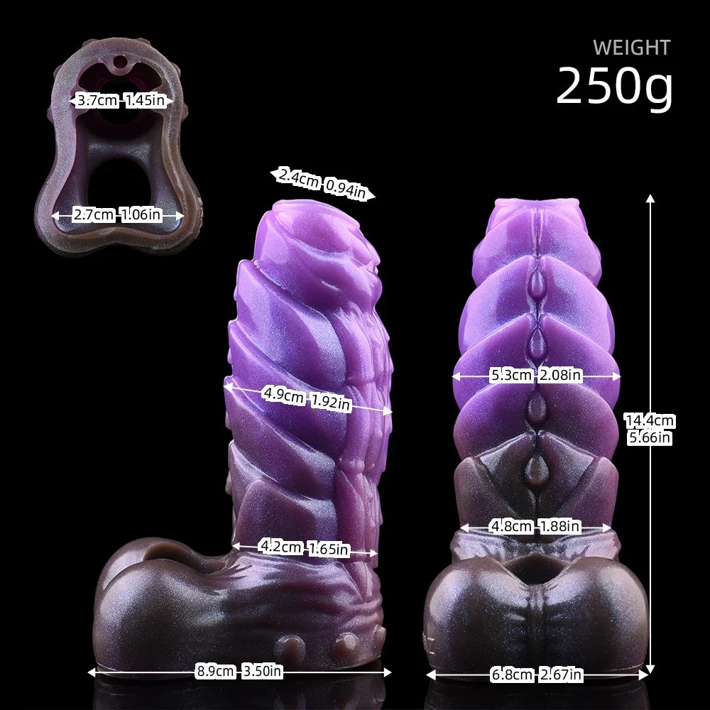 Fantasy Penis Sleeve Monster Alien Sleeve Adult Anal Realistic Sex Toy Sheath Platinum Silicone Wearable Demon with Open Head