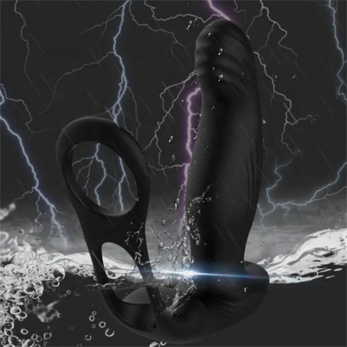 Wireless Remote Control Anal Plug Sex Toys for Adults Male Prostate Massage 10 Modes Featuring Double Cock Ring Made Silicone