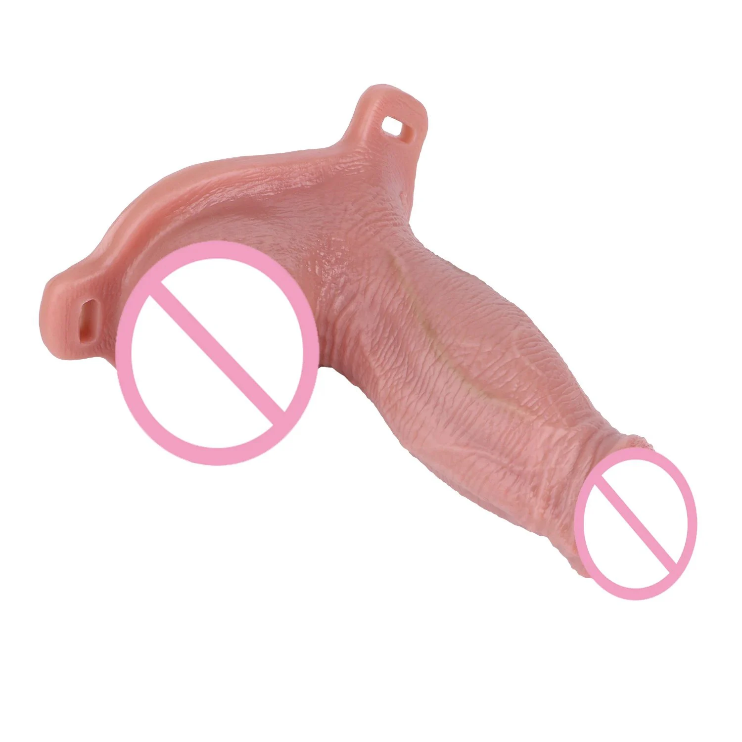 7''Realistic Penis Sleeve Reusable Dildo Sleeve with Belt Penis Enlarger Sleeve Condom for Male Penis Sheath Adult Sex Toys