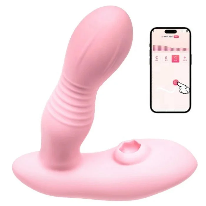 APP Controlled 10 Frequency Thrusting Sucking Vibrator Adult Women's Sex Toys