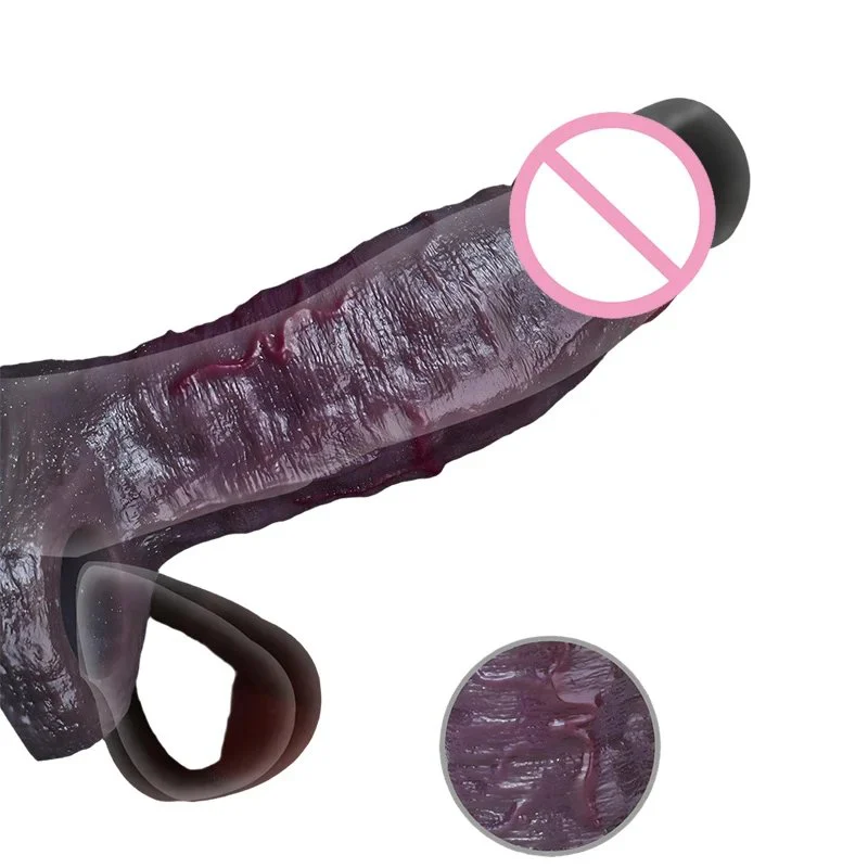 Male Open Head Ultra Realistic Silicone Penis Sleeve Hollow Cock Sheath Delay Ejaculation Discreet Adult Sex Toy