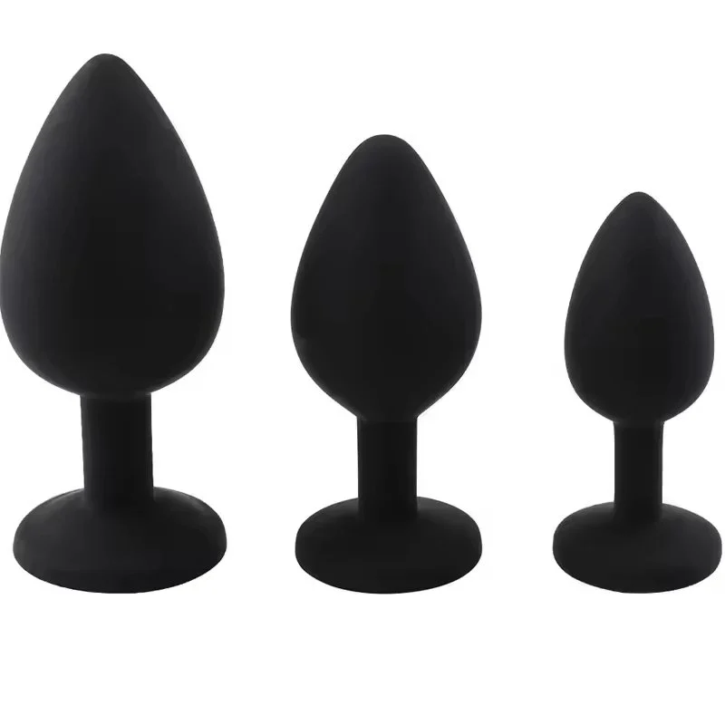 Anal Sex Trainer 3PCS Silicone Jeweled Butt Plugs Anal Sex Toys Kit for Starter Beginner Men Women Couples