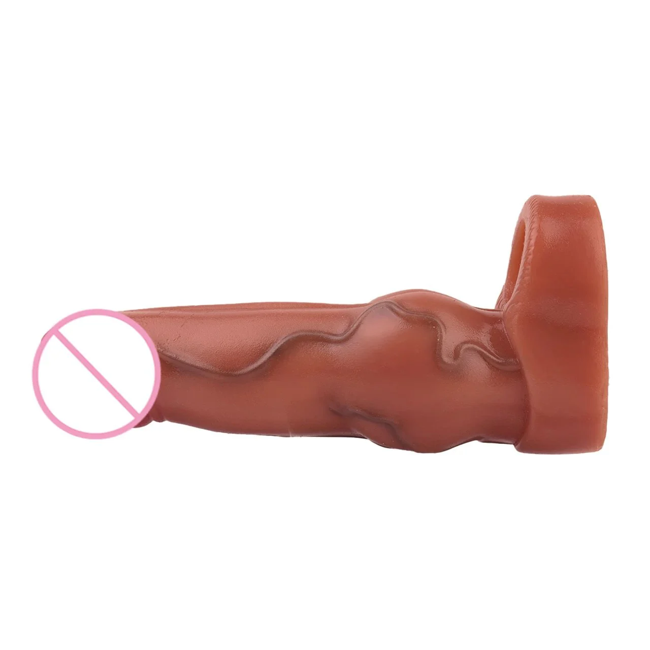 7.48inch Realistic Silicone Penis Sleeve Extender Enlarger Reusable Cock Sleeves Penis Ring Support