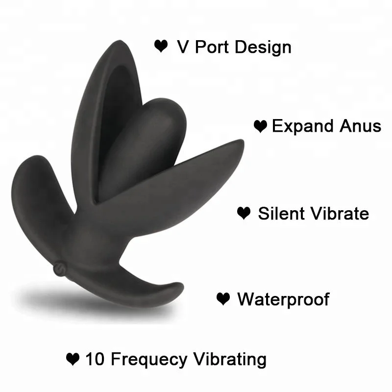 Adult Rechargeable 10 Speeds Plug Anal Opening Butt Flower Shape Electro Shock Anal Plug