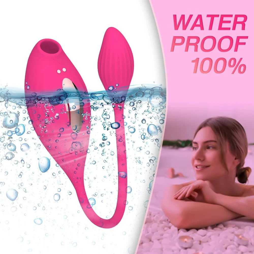 Adult Erotic Products Double Headed Silicone Female Masturbation Clitoral Stimulus Sucking Vibrator