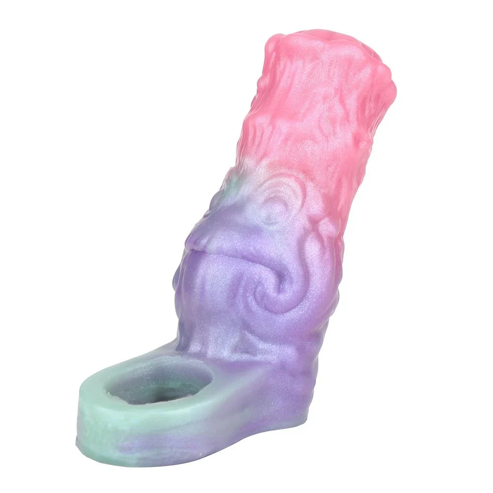 Male Penis Extender Open Soft Silicone Penis Enlargement Sleeve Galactic Charm Fantasy Monster Dildo Sex Toy