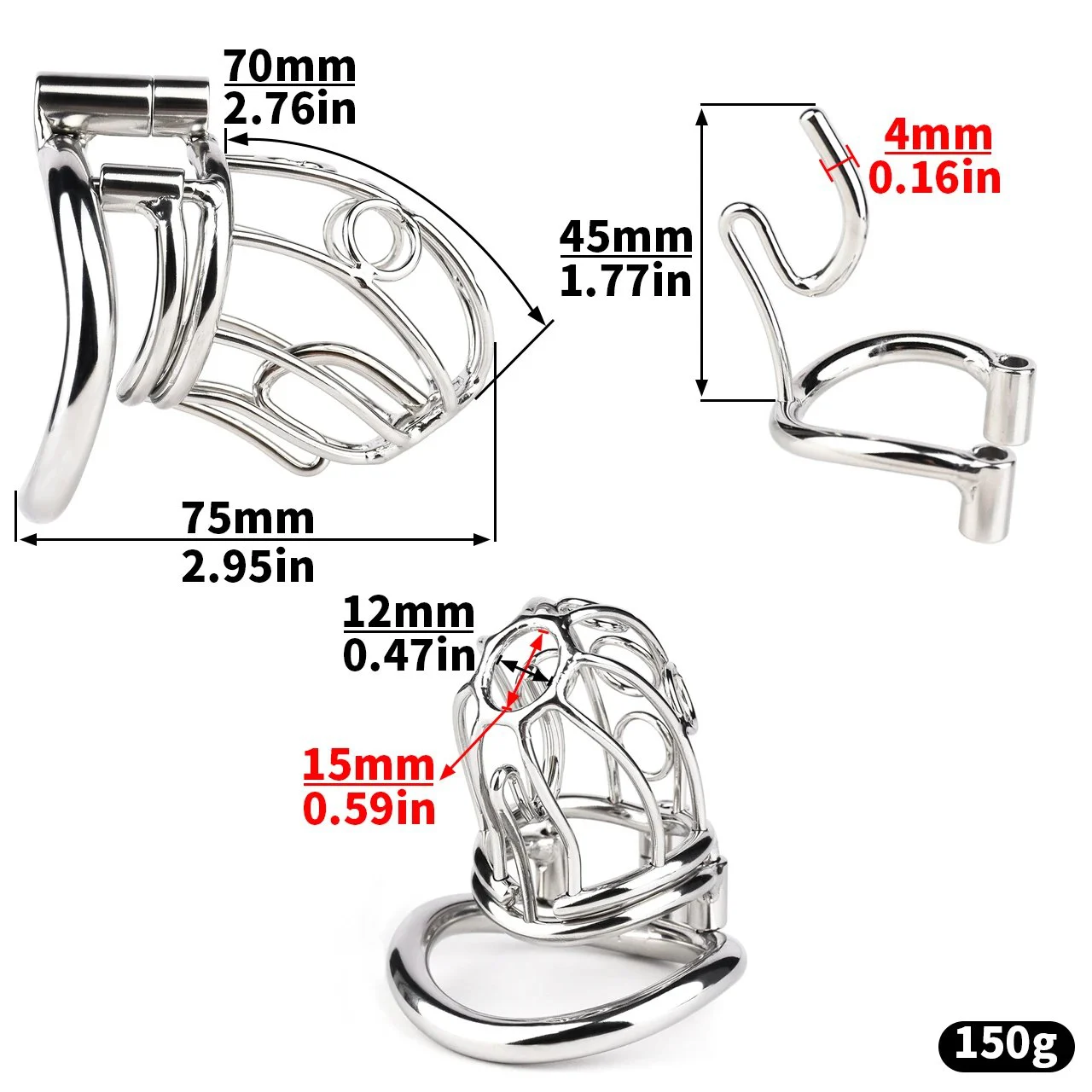 Chastity Device Ring Male Chastity Cage Pierced,Male Chastity Cage BDSM Set Sex Toys for Men, Sissy Cock Cage Gay