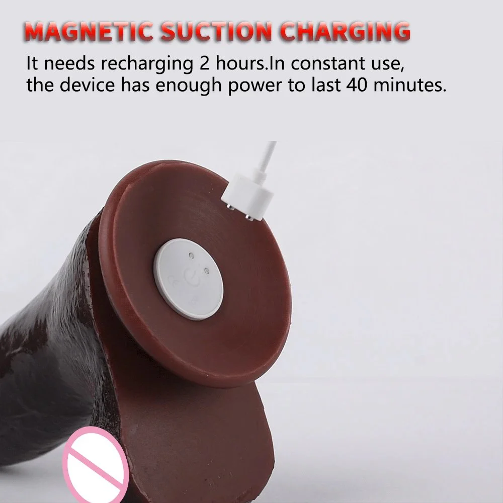 Realistic Dark Dildo 1.5cm Stretching Vibration Thrusting for Women Anal G Spot Stimulate Dildo Vibrator Sex Toy for Women
