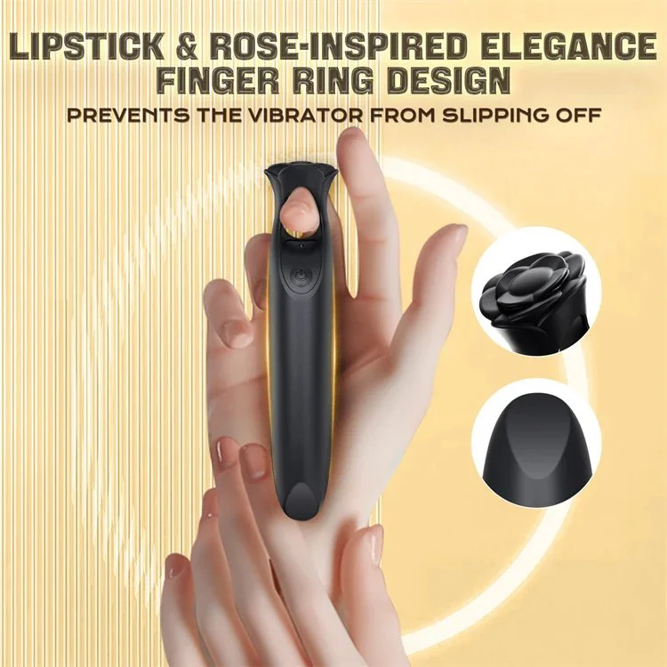 12 Frequency USB Rechargeable Women Rose Bullet Lipstick Shaped Vibrator Sex Toy