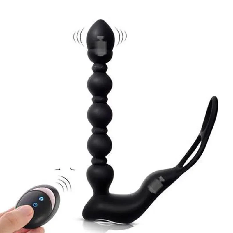 Anal Plug Vibrator for Men-100% Waterproof Silicone with Male Plug