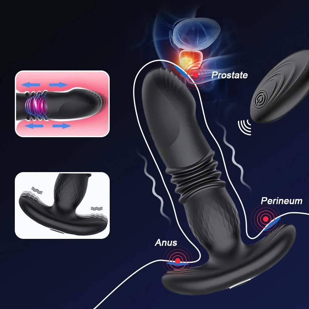 Adult Silicone Sex Toys Electric Shock Pull Anal Plug Back Chamber Vibration Masturbation Massager Shock Stimulation