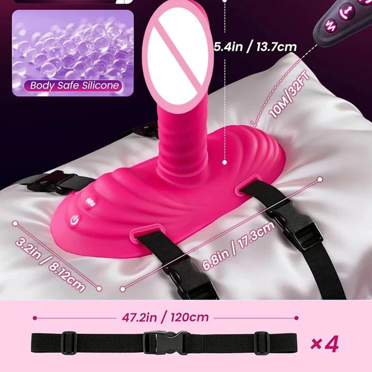 APP Remote Control Strap on Thrusting Dildo Clitoral Massage Sitting Riding with Bandage Anal Vibrator for Couples
