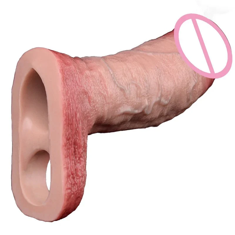 Highly Realistic Male Penis Sleeve 3D Precision Modeling Double Opening Design Suitable Soft Silicone Adult Toys