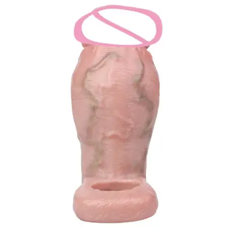 Big Knot Realistic Hollow Dildo Sex Toy for Men Dick Extend Silicone Male Dick Sheath With Anti-drop for Adult Sex