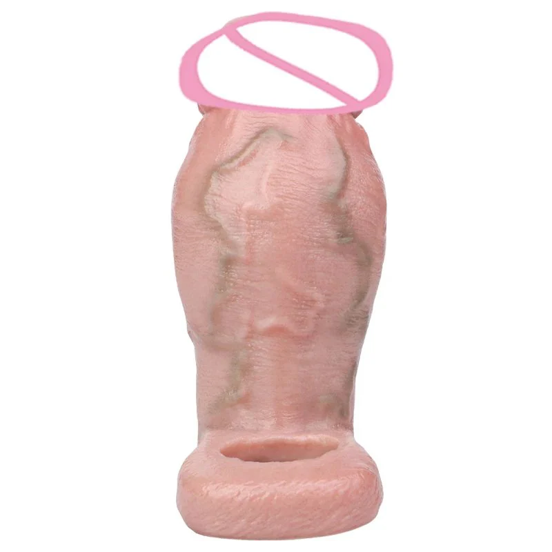 Big Knot Realistic Hollow Dildo Sex Toy for Men Dick Extend Silicone Male Dick Sheath With Anti-drop for Adult Sex