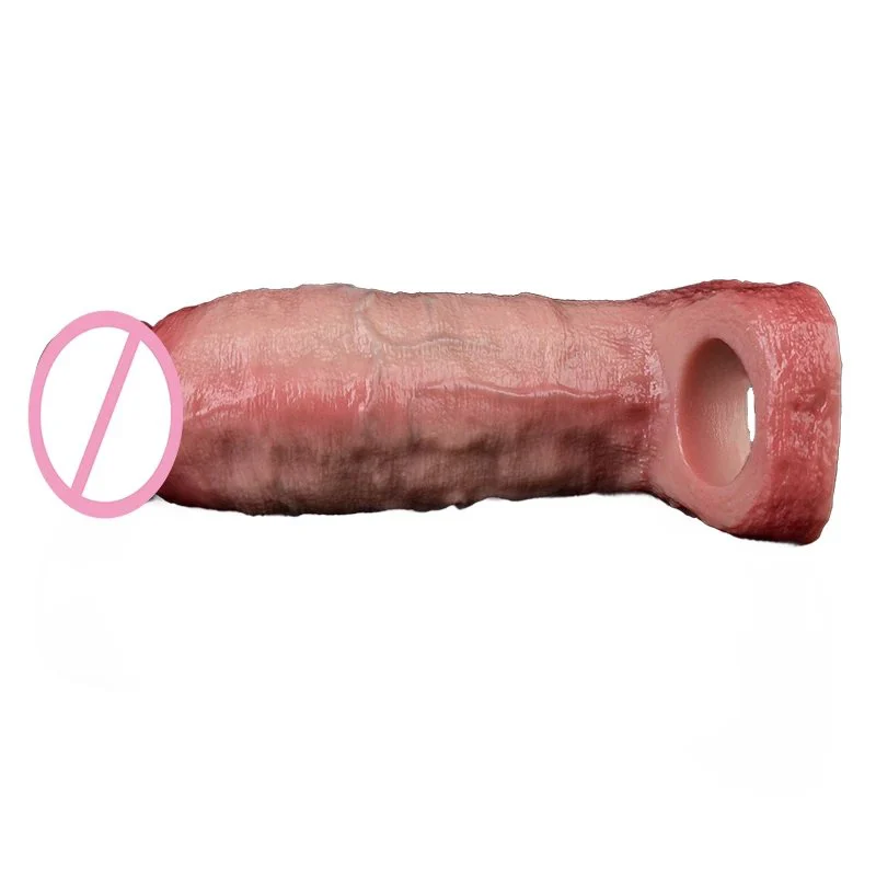 Highly Realistic Male Penis Sleeve 3D Precision Modeling Double Opening Design Suitable Soft Silicone Adult Toys