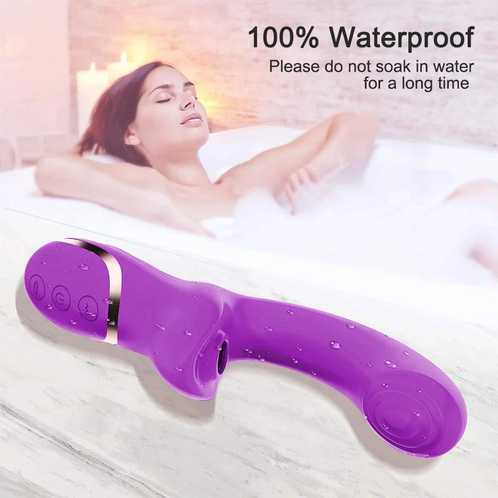 2 in 1 Powerful Clitoris Sucking Sex Vibrator G Spot Stimulator Vagina Dildo Vibrator for Women
