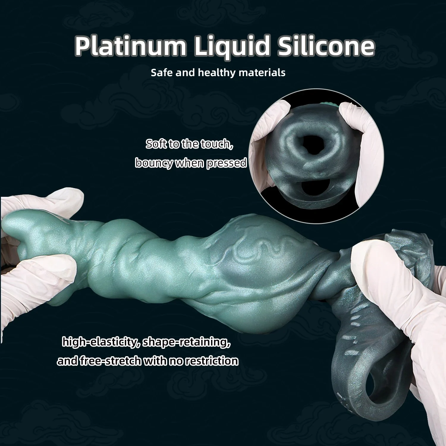 Frost Ridge Wolf King Oath Pulse 8.58in Silicone Penis Sleeve Closed-End Penis Sleeve for Couples' Intimate Toys