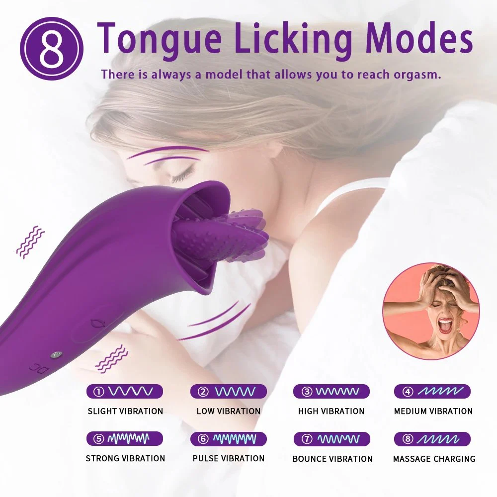 Adult Sex Toys Clitoral Tongue Licking Masturbation Erotic Vibrator for Women