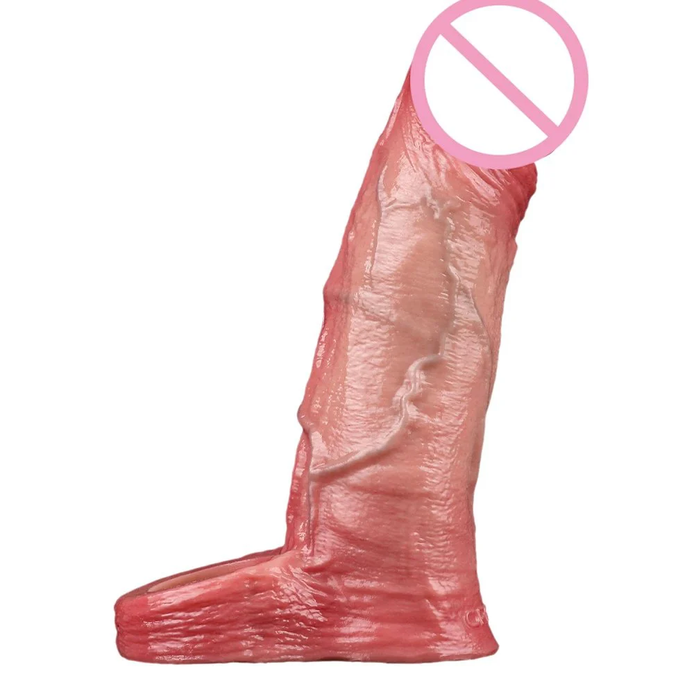 Large Size Realistic Liquid Silicone Soft Flexible Elastic Dildo Sleeve Penis Cock Sleeve Male Sex Toy Sheath Enlarge Penis