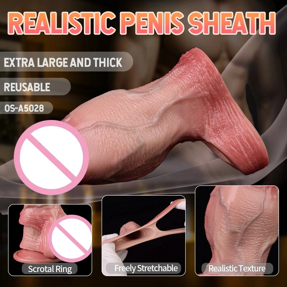 Highly Realistic Male Penis Sleeve Marketing Penis Enlargement Sleeve, 3D Precision Modeling Double Opening Design Suitable
