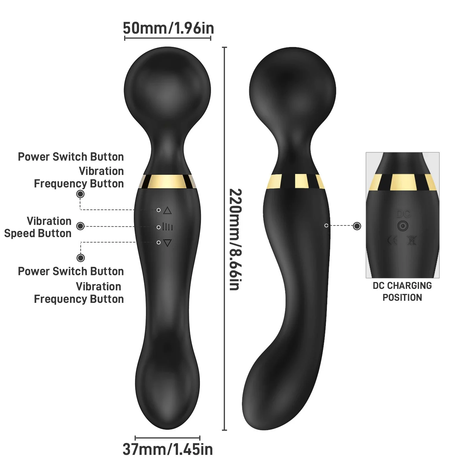 20-Speed G-Spot Vibrator Dildo Soft Silicone Mini Adult Sex Toys Strong Double Ended AV Massage Wand for Women 10 Speeds
