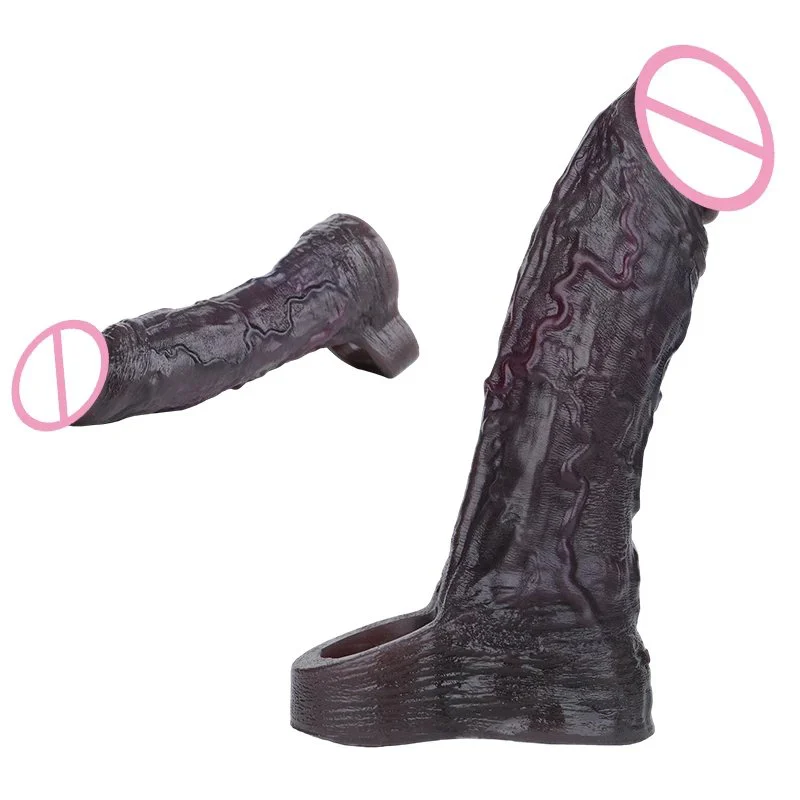Black Knight Series Male Penis Extender High-Performance Enhancement Easy-to-Wear Silicone Penis Sleeve Adult Novelty Toy
