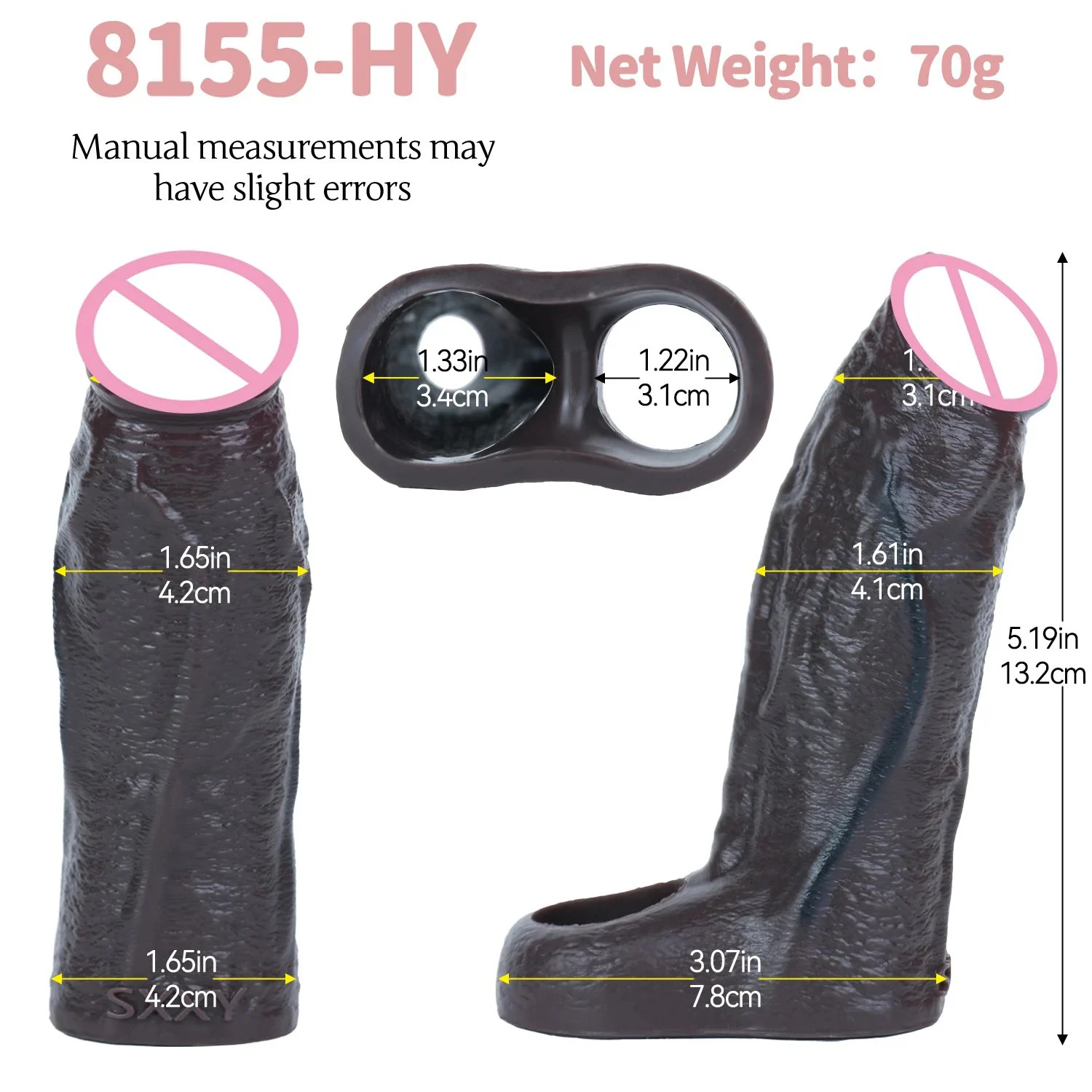 Double-Opening Male Penis Sleeve for Effective Enlargement and Lengthening Adult Silicone Toy Available