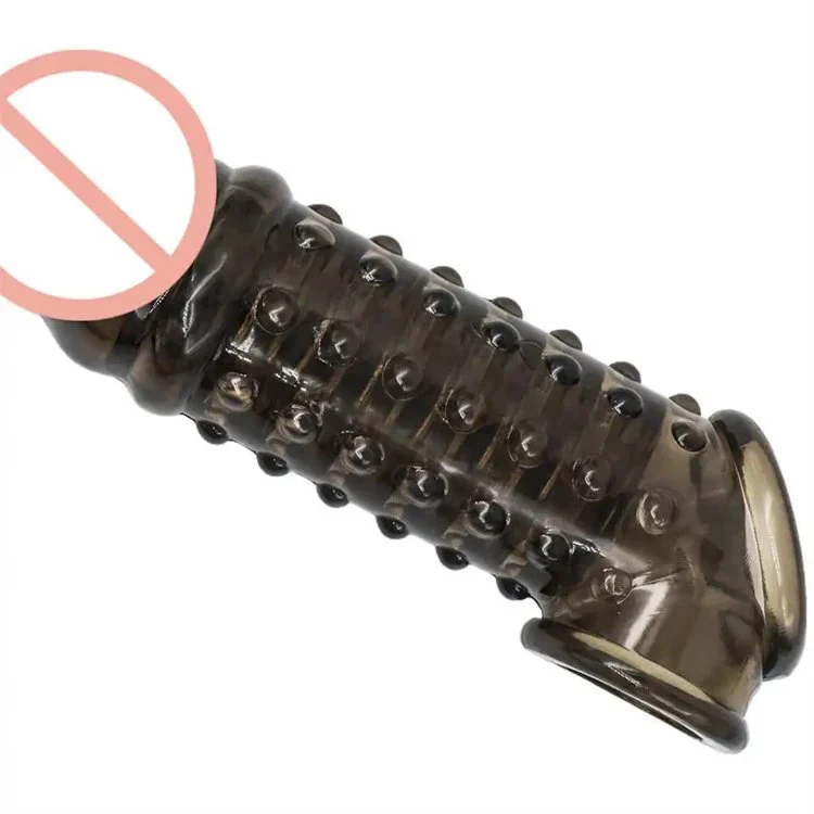 Male Sex Toys Reusable Silicone Condoms for Men Black Soft Penis Cock Sleeve