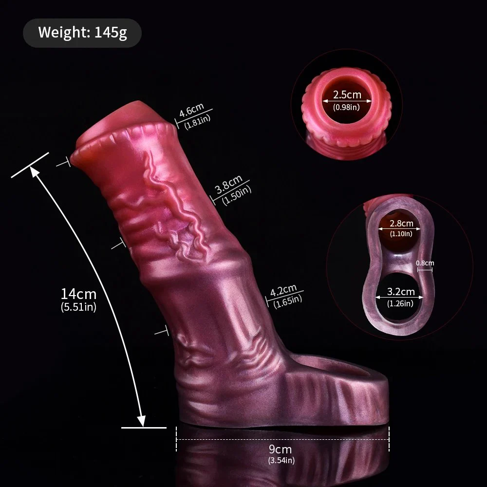 Measure Cock Sleeve & Extender - Silicone Sheath Sex Toy Penis Sleeve Cover Penis Ring Delay Ejaculation