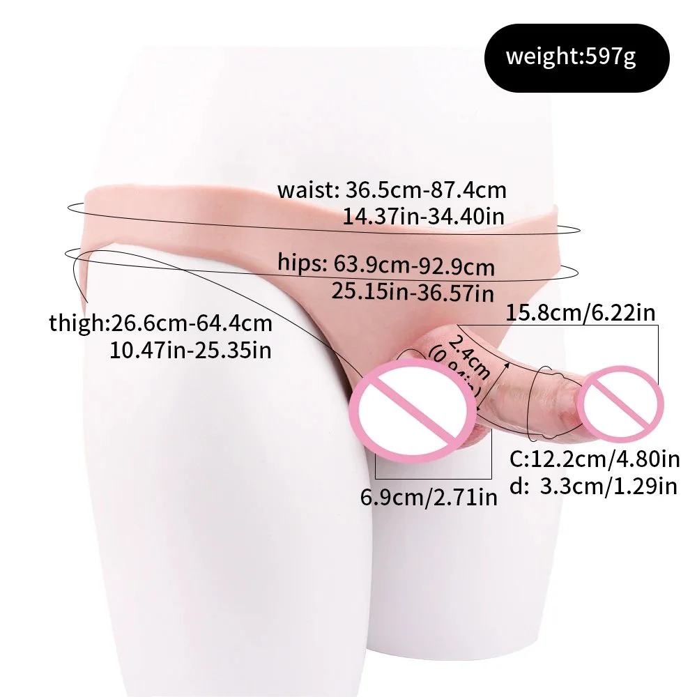 Hollow Penis Sleeve Enlargement Toys Panty Briefs Reusable Condom for Men