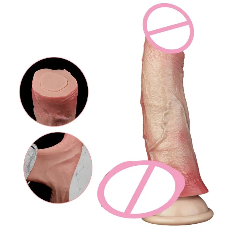 Men's Penis Sleeves Sex Toys Double Layer Proceess Male Soft Liquid Silicone Material Realistic Adult Toy
