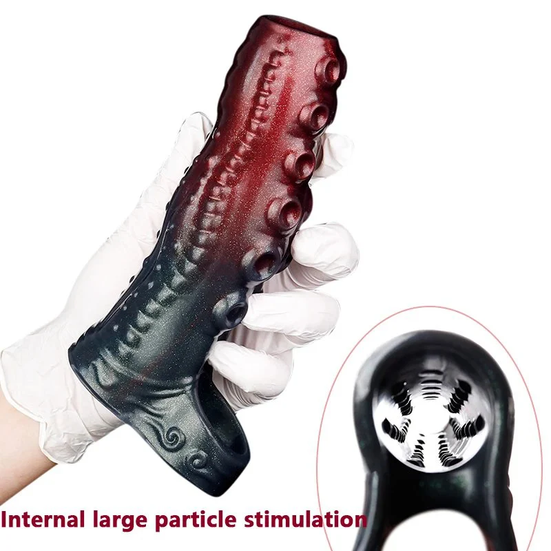 Monster Penis Sleeve Penis Enlarged Soft Male Penis Cover Experience Silicone Adult Dildo Cover for Men