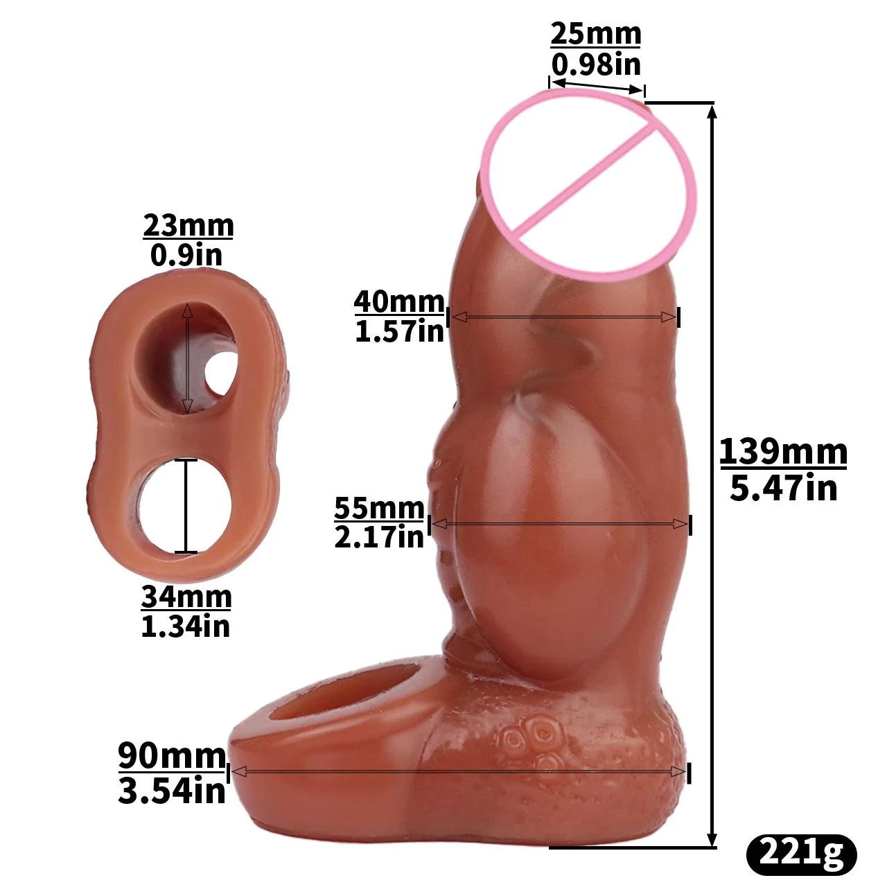 Big Wolf Knot Penis Sleeve Silicone Penis Enlarger Sleeve with Cock Ring,Realistic Penis Extension Sleeve Fantasy Sheath