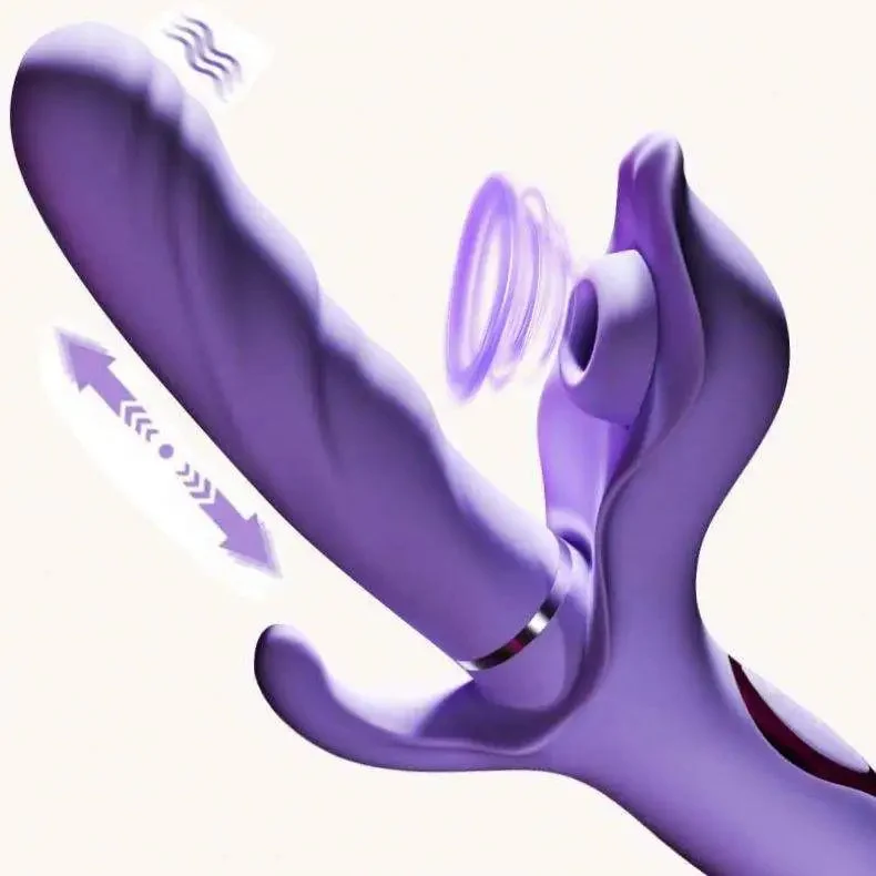 3 in 1 Vibrator Sex Toys for Woman Rabbit Vibrator 30 Modes Clitoral Sucking Thrusting Dildo Vibrator for Sex Toy