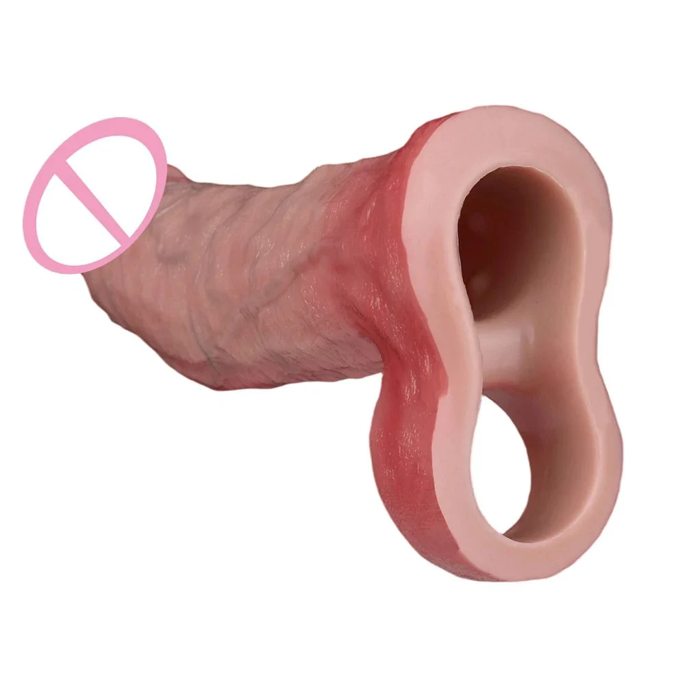 Large-size Silicone Penis Sleeve for Men Sex Toys Effectively Prolonging the Vibration of the Penis Sleeve