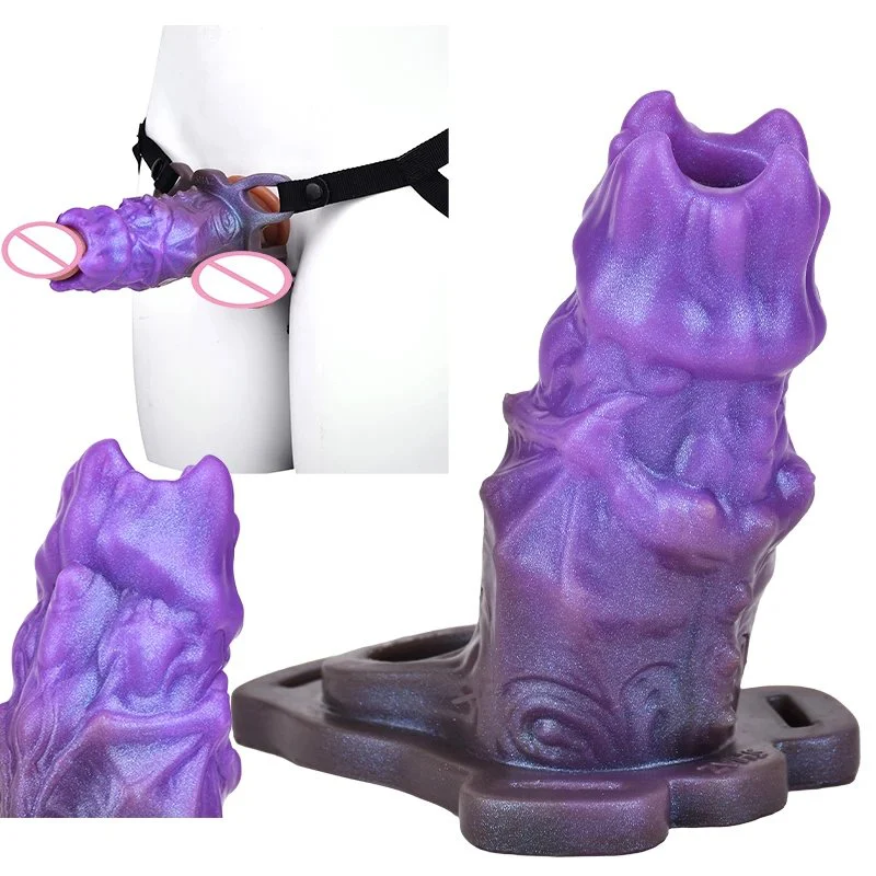 Monster Adult Sex Toys Dick Enlarger for Men Erection Cock Sleeves with Belt and Support Frame
