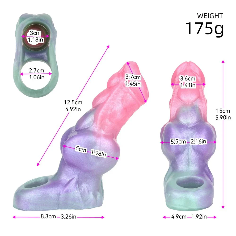 Monster Penis Extender Sleeve with Cock Ring,Male Penis Sleeve Enlarger,Silicone Penis Knot Penis Sheath for Men