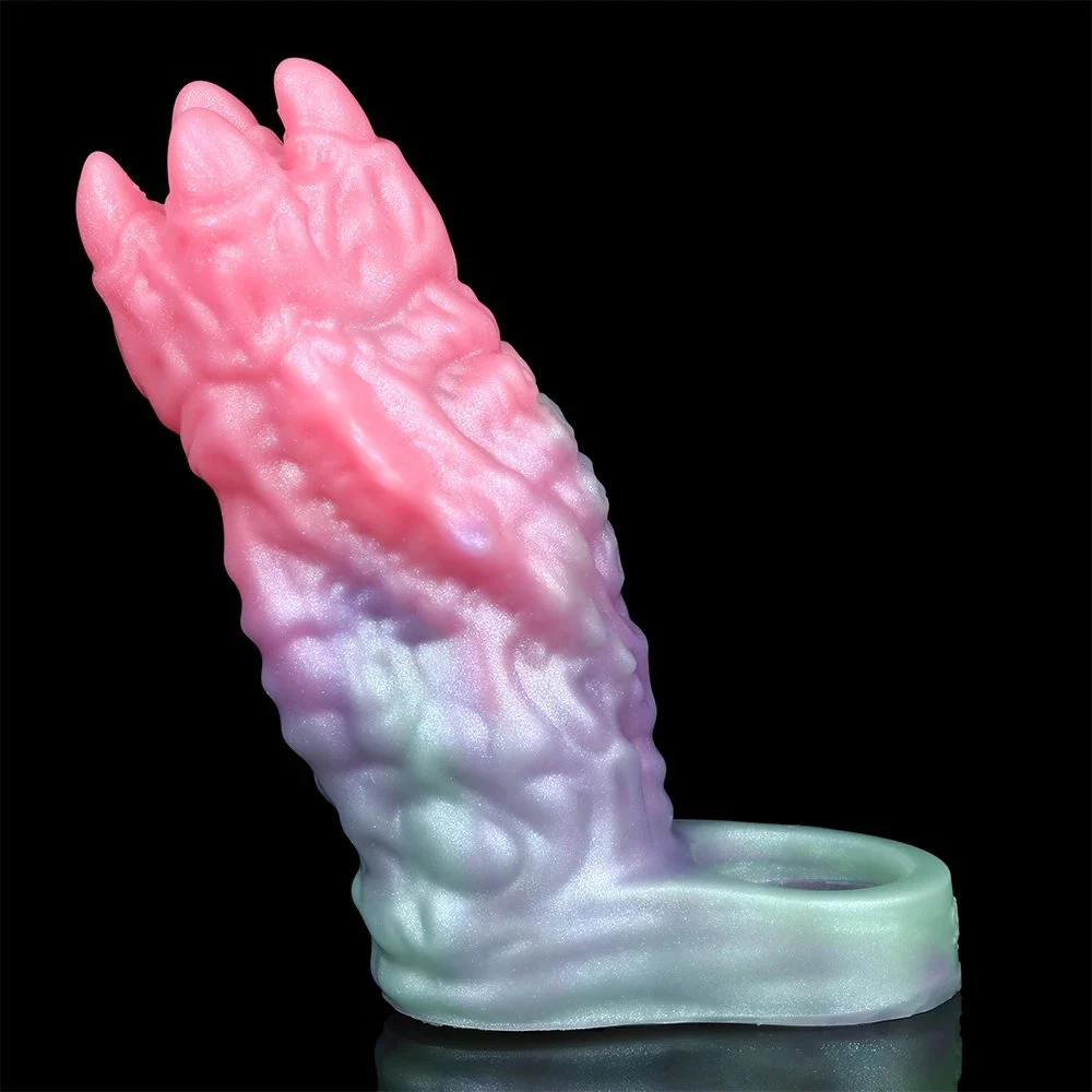 Fantasy Dragon Head Modeling Penis Monster Cock Sleeve Soft Sheath Stretchable Enlarge Sex Toys Dildo Sleeve for Male