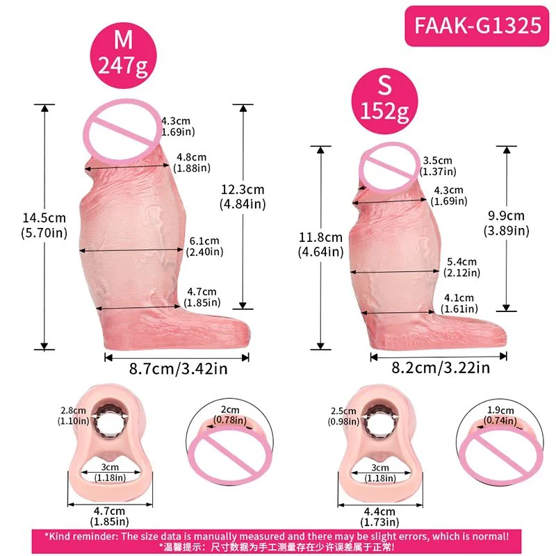 Larger-sized Silicone Penis Sleeve with an Enlarged Penis Opening Design Offering a Realistic and Immersive Experience