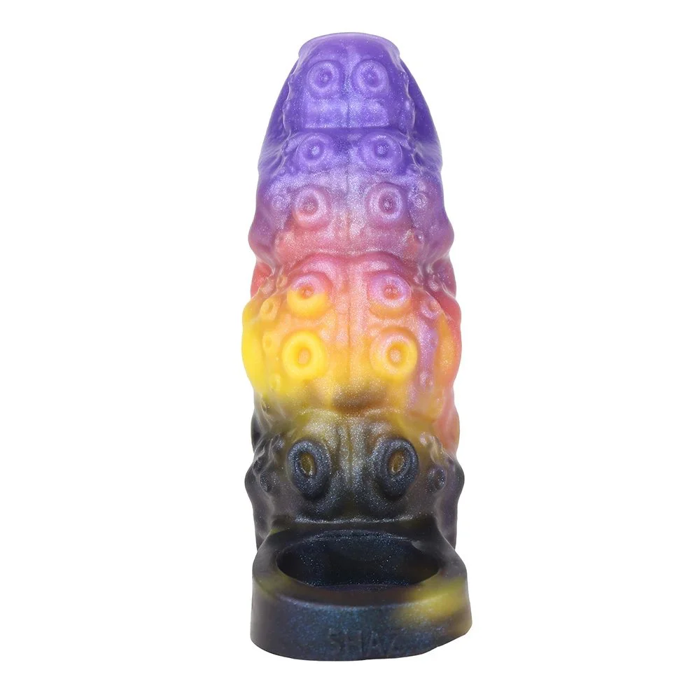 Double Opening Fantasy Series Male Penis Extender Liquid Silicone Penis Condom Effective Enlargement