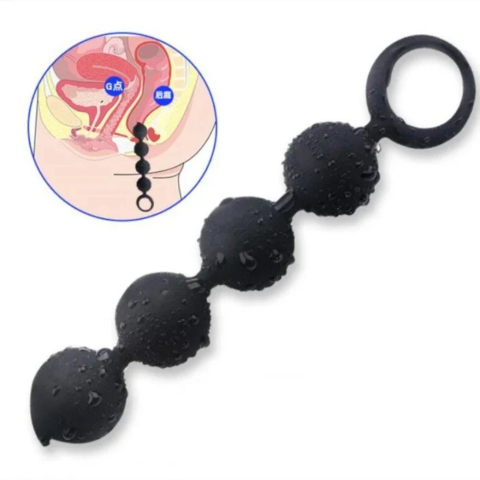 4 Beads Silicone Adult Anal Sex Toys for Couples' Enjoyment