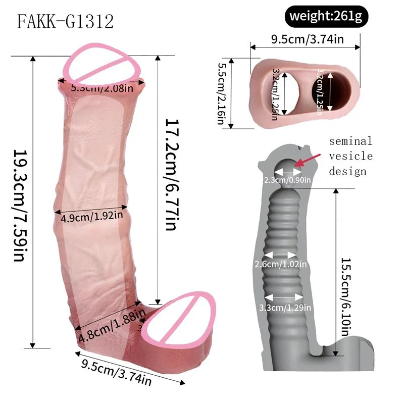 Large Realistic Horse Penis Sleeve Silicone Fantasy Dildo Sheath Delay Ejaculation Cock Enlargement Sex Toy for Men