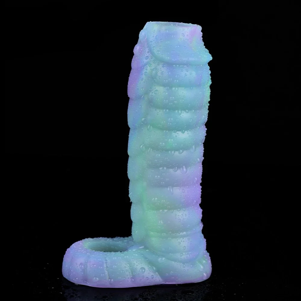 Dragon Penis Sleeve with Soft Silicone Extendable Male for Enlargement Dildo Fantasy Sex Toy for Enhanced Pleasure Luminous