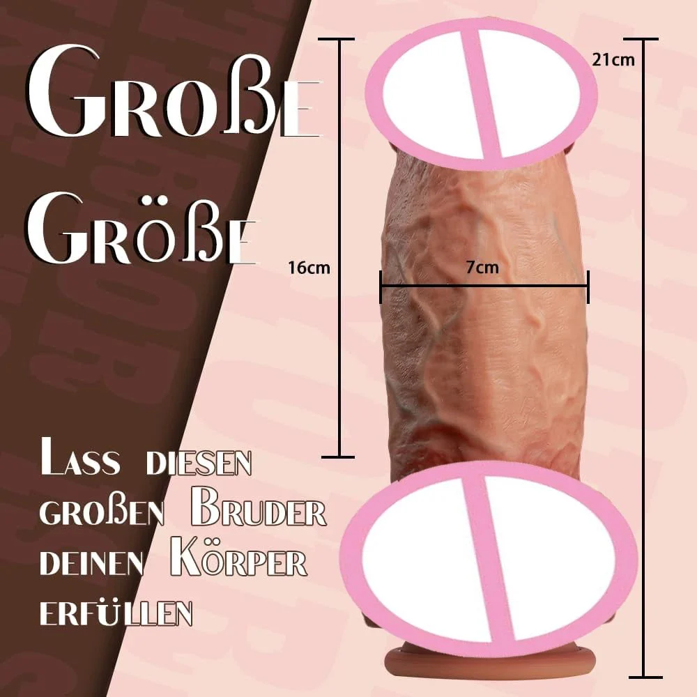 8.46 Inch Realistic Huge Thick XXL Dildo for Women Soft Remote Control Vibrating Heating Chubby Glans Large Bulge Realistic Huge