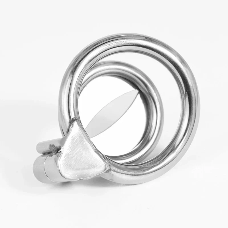 Flat Short Stainless Steel Chastity Lock Curved Ring Lightweight Chastity Device Adult Erotic